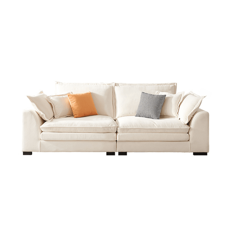 Minimalist Straight/L-Shape Horizontal/Right Sofa Couch /Sofa Chaise in Cream with Concealed Support thumbnail 11