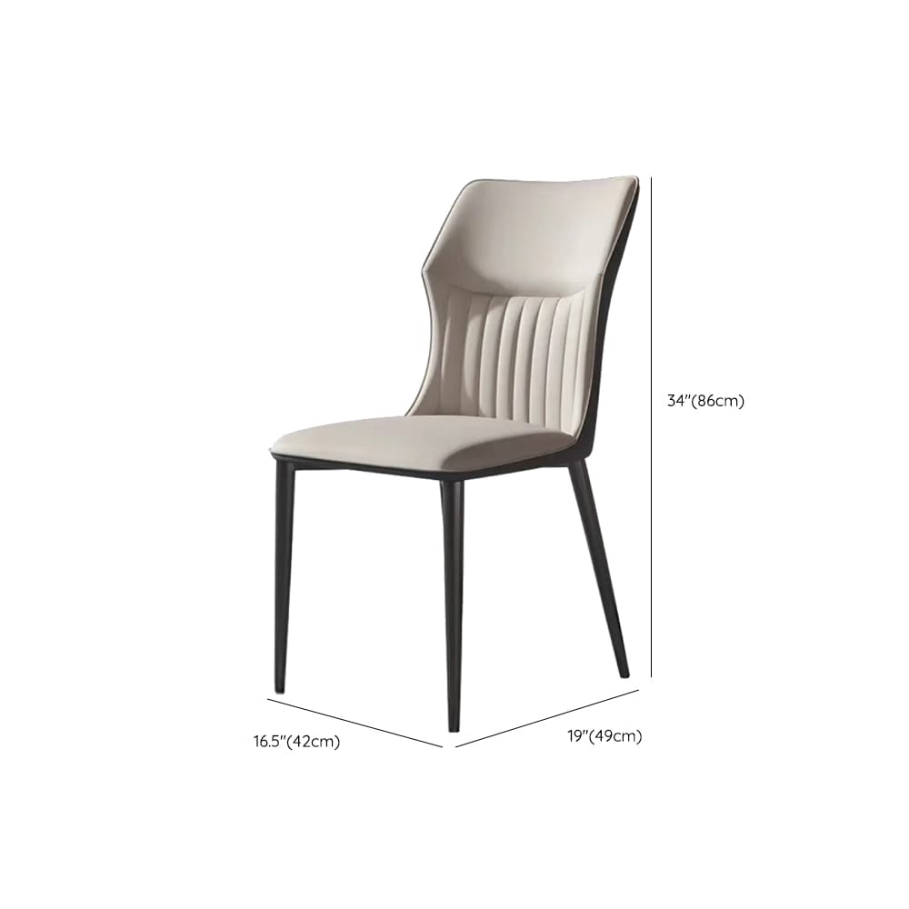 Minimalist Side Chair with Closed Back, Padded Upholstery, and Ink Metal Legs thumbnail 13