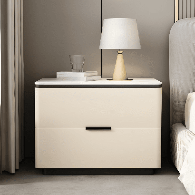 Organic Modern Nightstand With Drawer Organization Featuring 2 Drawers and Stone Countertop thumbnail 11