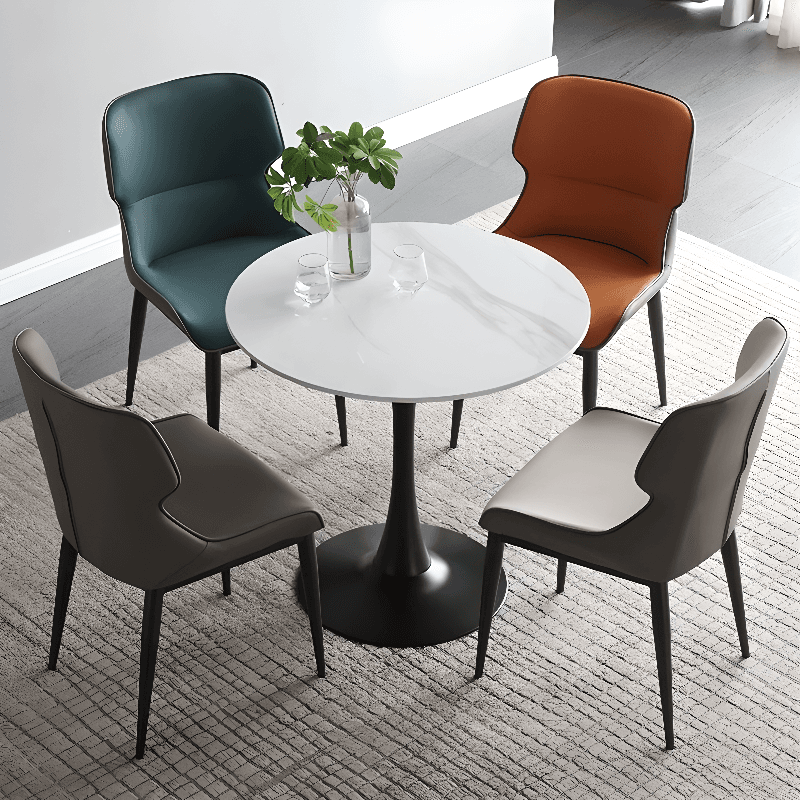 Modern Simple Style Upholstered Dining Chairs with Ergonomic Curved Backrest thumbnail 7