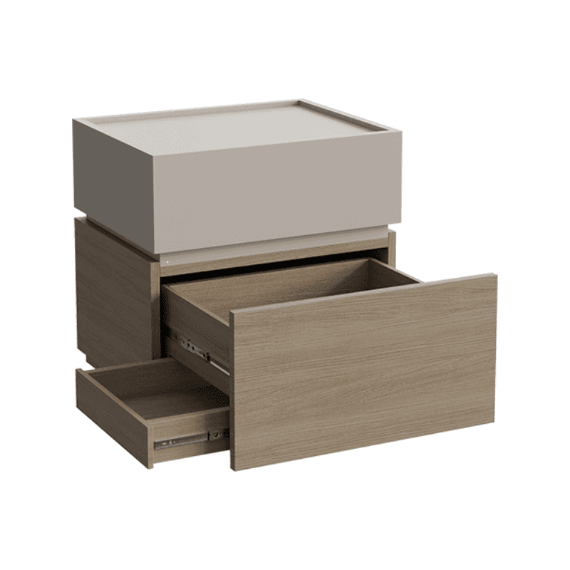 Organic Modern Nightstand With Drawer Organization and 3 Drawers in Real Wood thumbnail 3