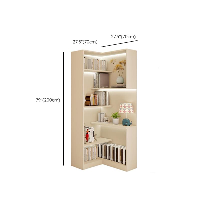 Modern Simple Style Nook Decorative Cabinet with 7 Exterior Shelves, Composite Wood Countertop in Chalk thumbnail 8