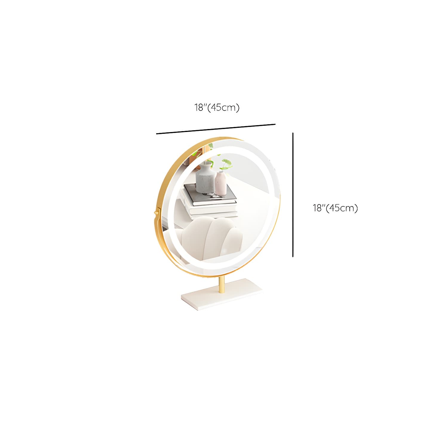 Glass Top Makeup Vanity Desk Lighted Mirror Makeup Vanity Set thumbnail 19
