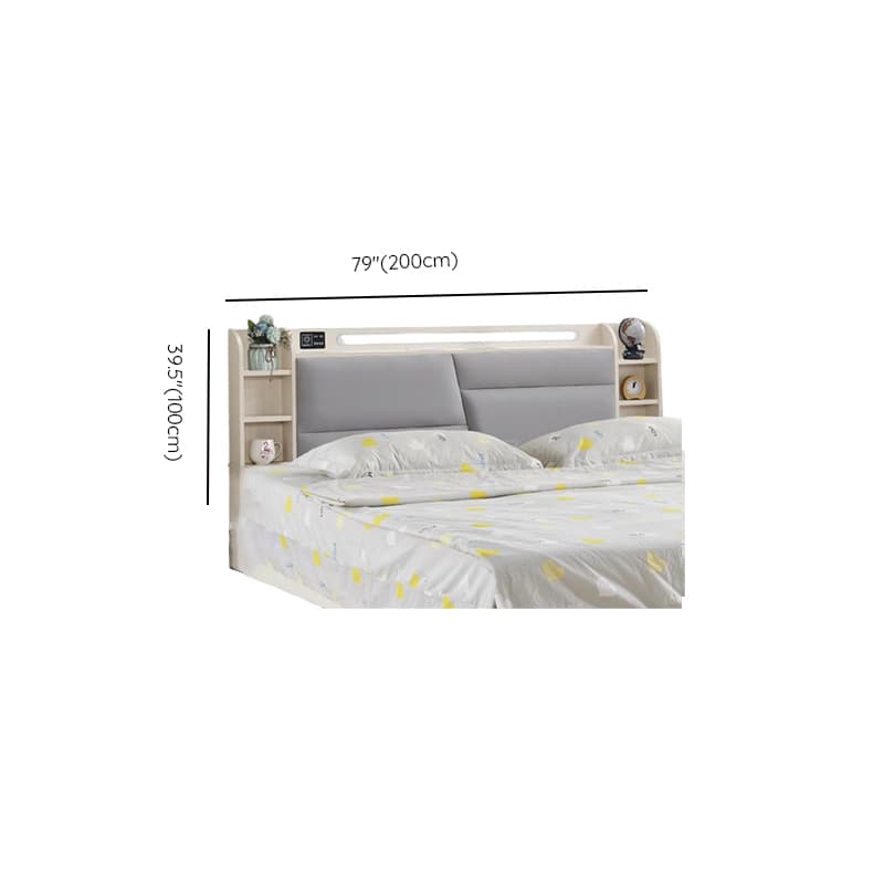 Simple Free-standing Standard King(76"W x 80"L)/Queen(60"W x 80"L)/Full(54"W x 75"L) Panel No Distressing with Shelves Included and Illumination Light in Timber thumbnail 19