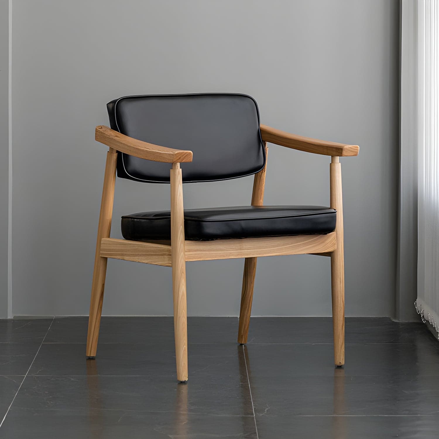 Traditional Style Dining Chairs Kitchen Arm Side Chairs with Wooden Legs thumbnail 1