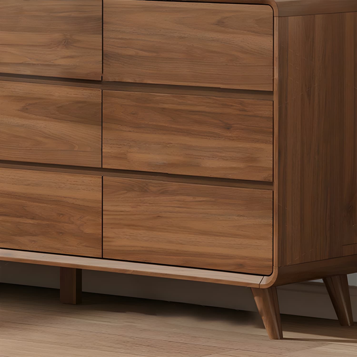 Drawers Included Rubber Wood Chest Brown Wood Grain Design for Home - image 8