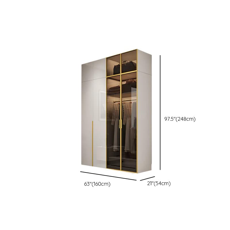 Chalk Minimalist Laminate Cabinet Armoire with Soft Close Drawer, Soft Close Door, Interior Shelves, and Clothing Rod thumbnail 19