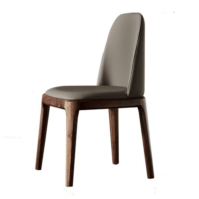 Natural Wood Outlined Unwavering Leather Cushion Side Chair for Dining Room thumbnail 4