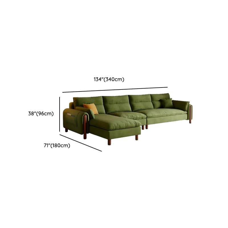 Straight/L-Shape Olive Green Sofa/Corner Sectional with Horizontal/Left Orientation thumbnail 14