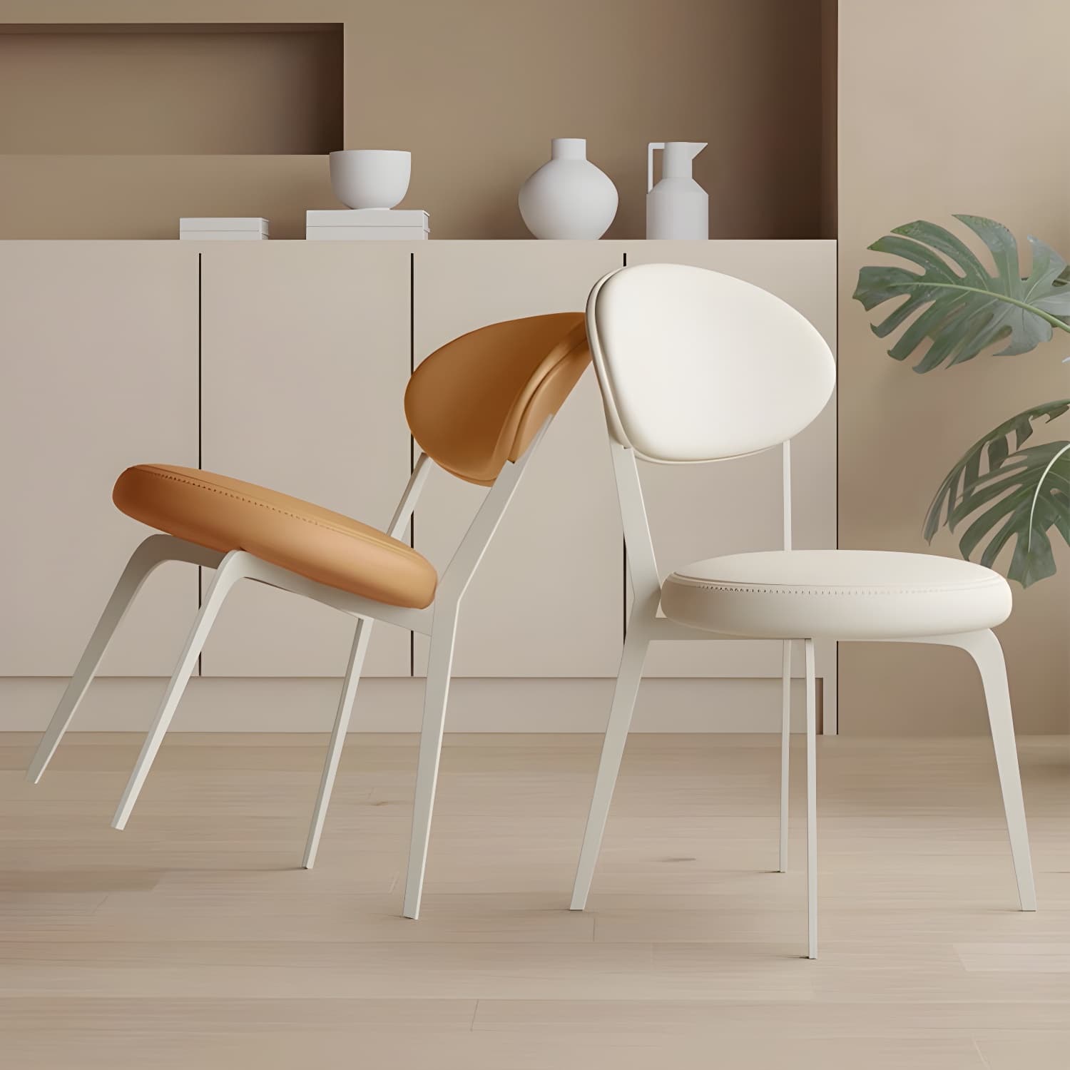 Dining Room Open Back Upholstered Dining Side Chair with Metal Frame thumbnail 10