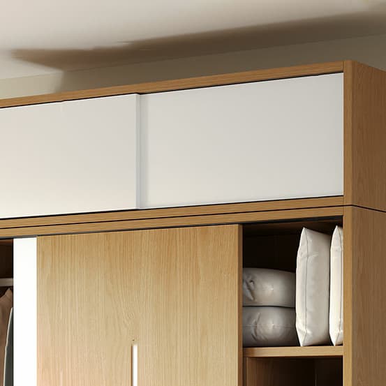 Natural Color Minimalist Cabinet Armoire with Soft Close Drawer, Soft Close Door & Interior Shelves thumbnail 9
