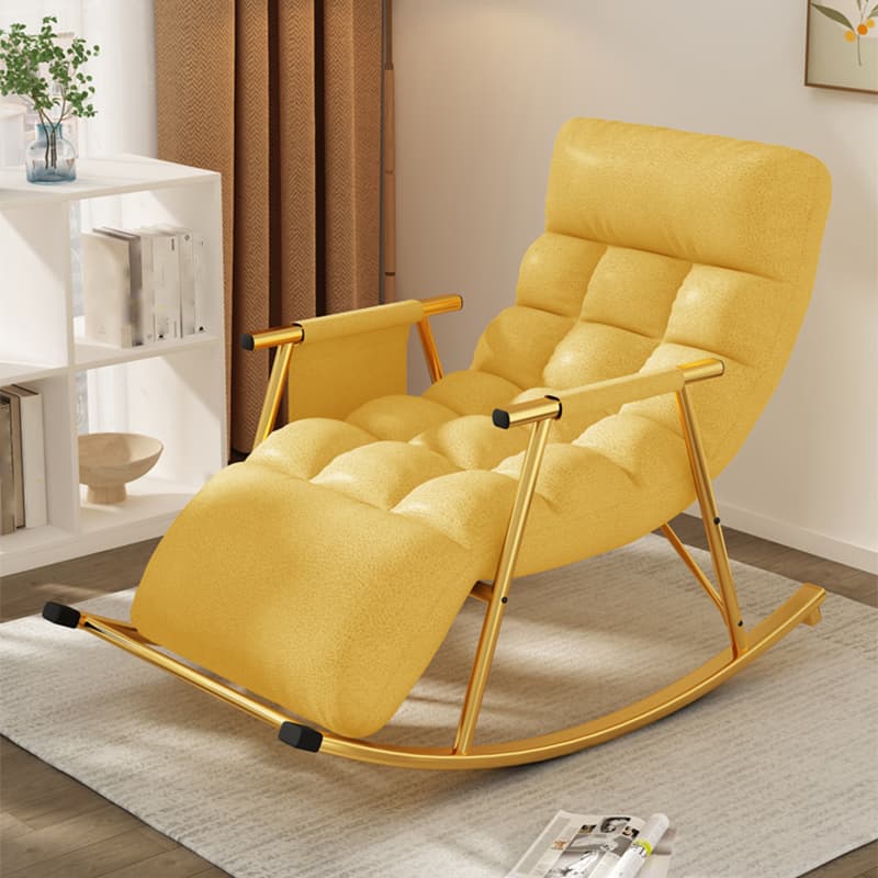 Chic Indoor Modern Rocking Chair - Upholstered, with Tuft and Track Arms, Seats One thumbnail 8