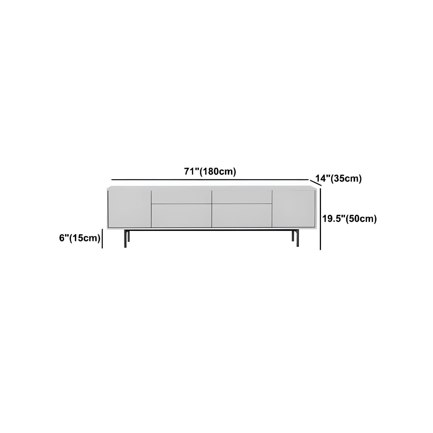 Industrial Enclosed Storage TV Stand Wooden Rectangle TV Cabinet with Splayed Legs thumbnail 20