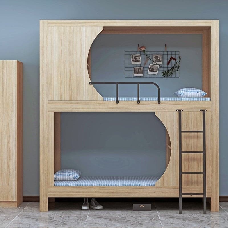 Minimalist High Bed Frame with Mattress and Guard Rail thumbnail 1