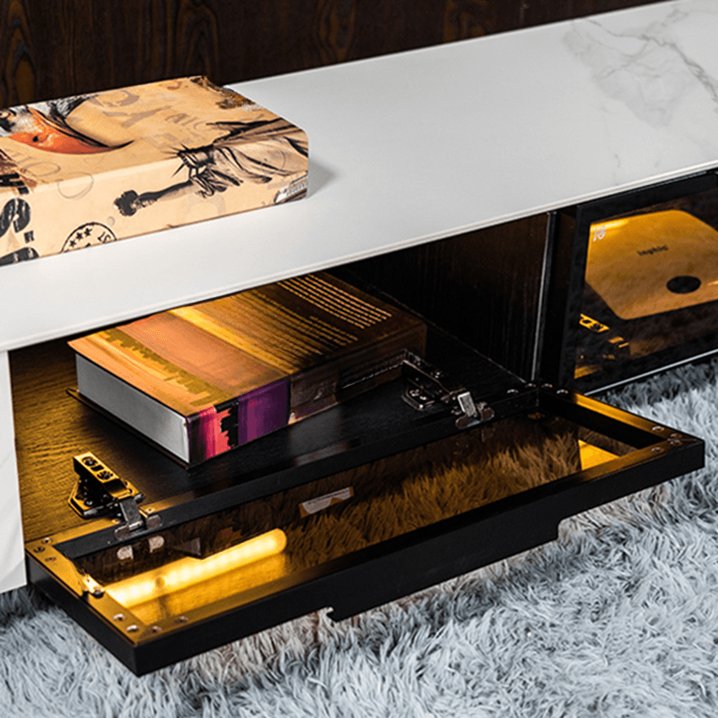 Rectangular TV Stand for Drawing Room with Light and Door thumbnail 14