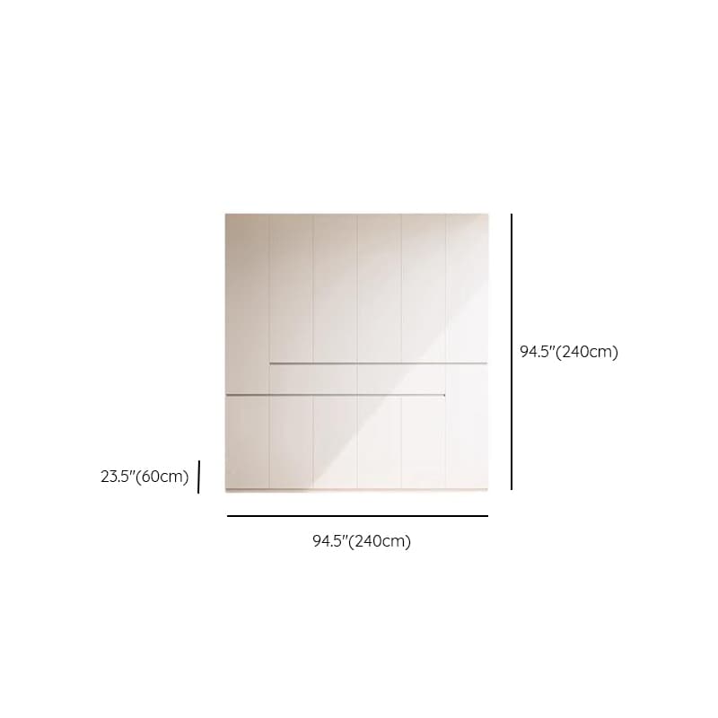 Chalk Minimalist Wood Cabinet Armoire with Soft Close Drawer and Door, Interior Shelves, and Clothing Rod thumbnail 25