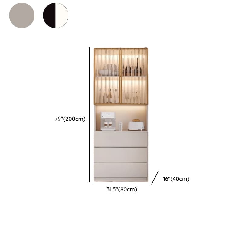 Trendy Sideboard with 3 Drawers, Cupboard, Wide/Standard/Narrow Sizes, 2/1 Shelves, Cabinets, and Glass-panel Door thumbnail 56