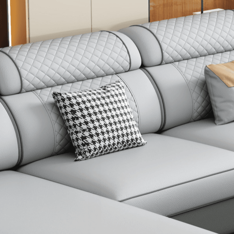 Modern Simple Style Straight/L-Shape Horizontal/Reversible Sofa Couch/Sofa Chaise in Grey with Water-resistant and Pillow Top Arm, 2-piece/3 Pc thumbnail 10