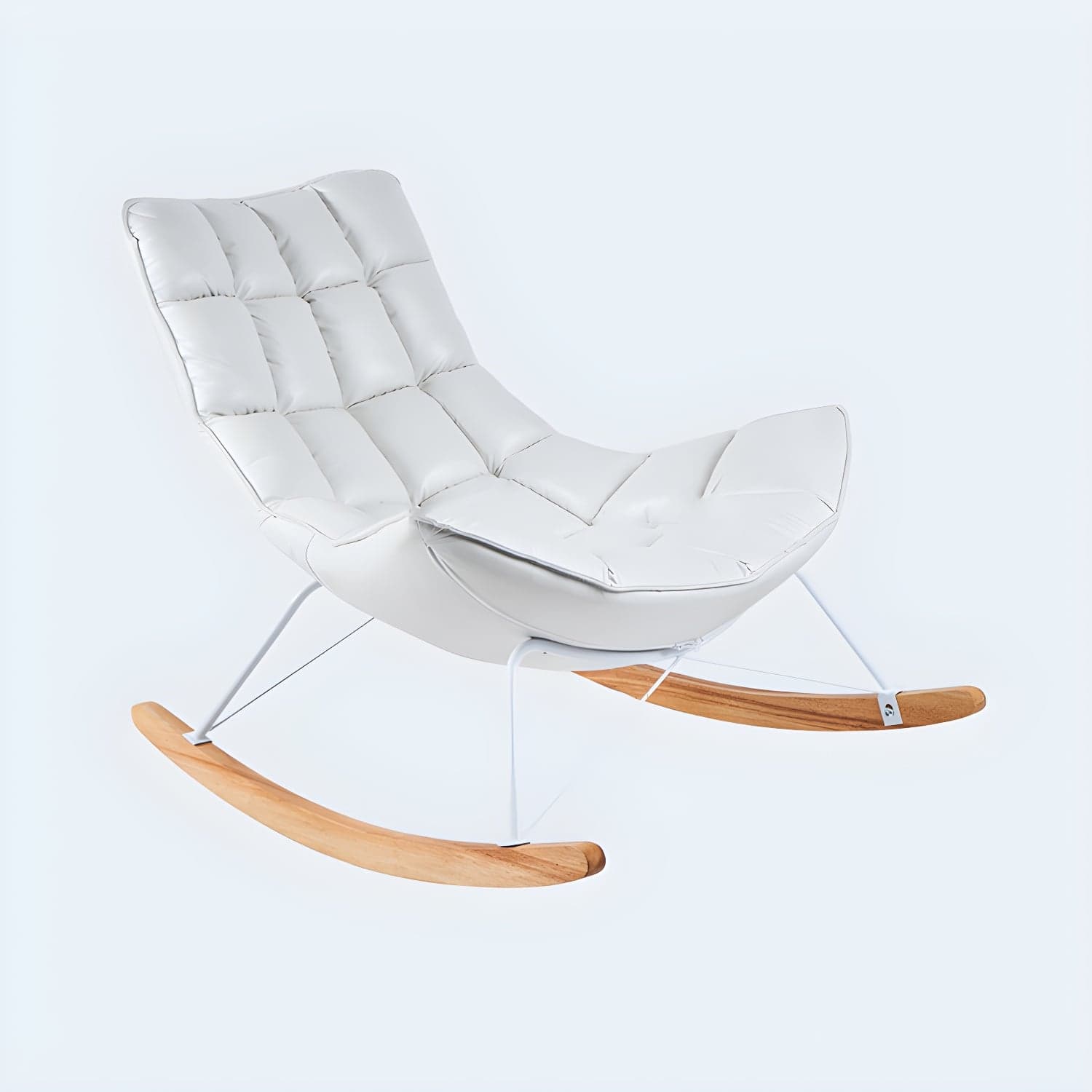 Modern Leather Rocking Chair Removable Cushions Rocker Chair for Drawing Room thumbnail 2