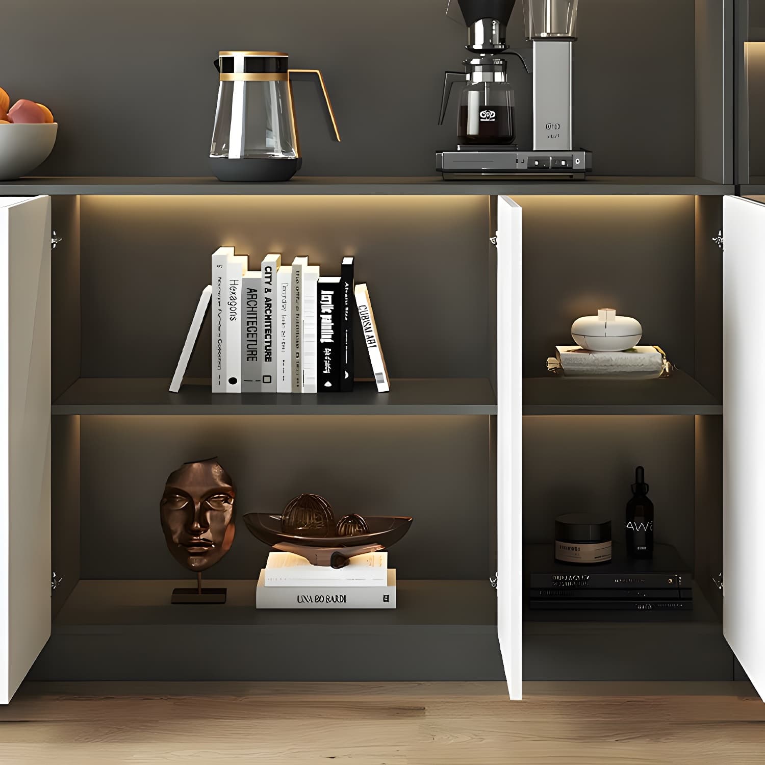 Modern Living Room Manufactured Wood Sideboard with Lighting thumbnail 14