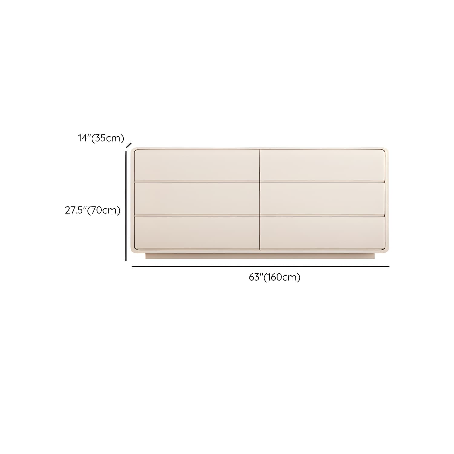 Modern White Double Dresser with Drawers and Soft Close Glides thumbnail 18