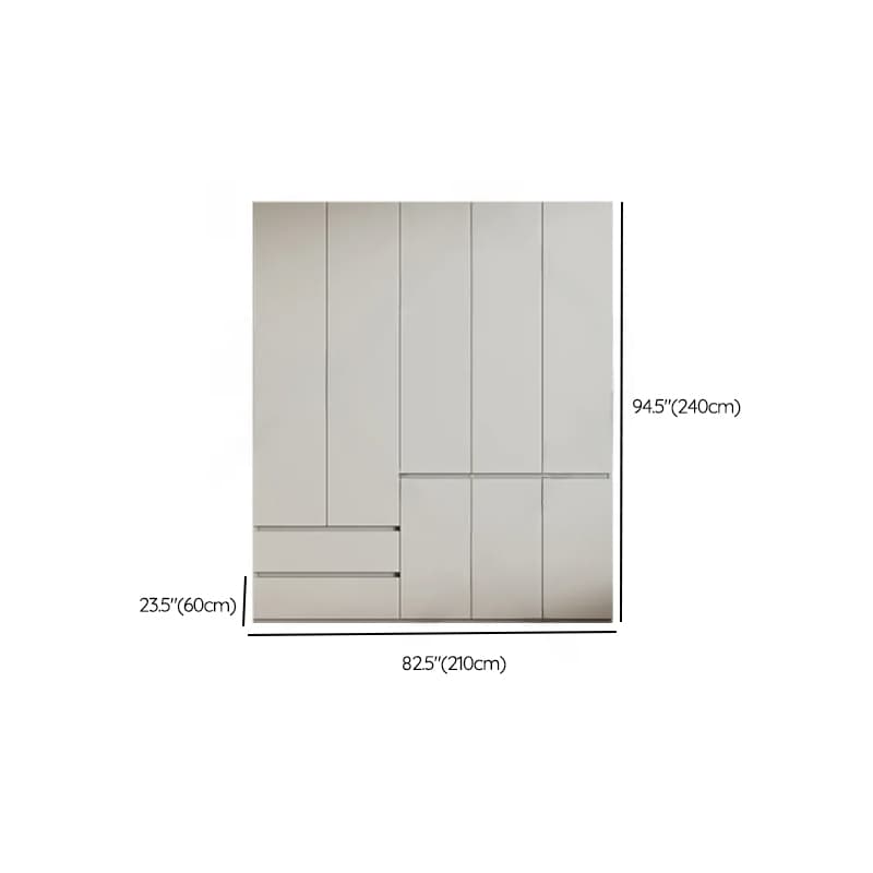 Cream Trendy Reclaimed Wood Wardrobe Armoire with Soft Close Drawer, Soft Close Door, Interior Shelves, and Clothing Rod thumbnail 73