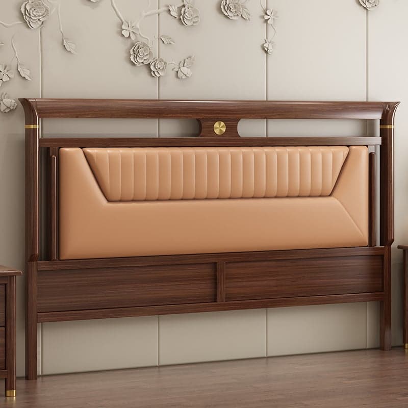 Trendy Panel Headboard in Natural Wood with No Distressing, Rectangle Shape for King/Queen/Full Bed, Featuring Sponge Upholstery and Standard Height thumbnail 6