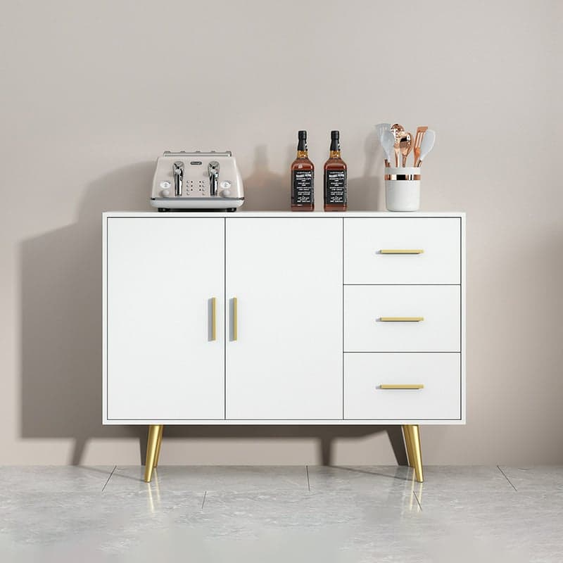 Floor Freestanding Buffet Table with Kitchen Appliance Storage for Living Room in a Glam Style thumbnail 5