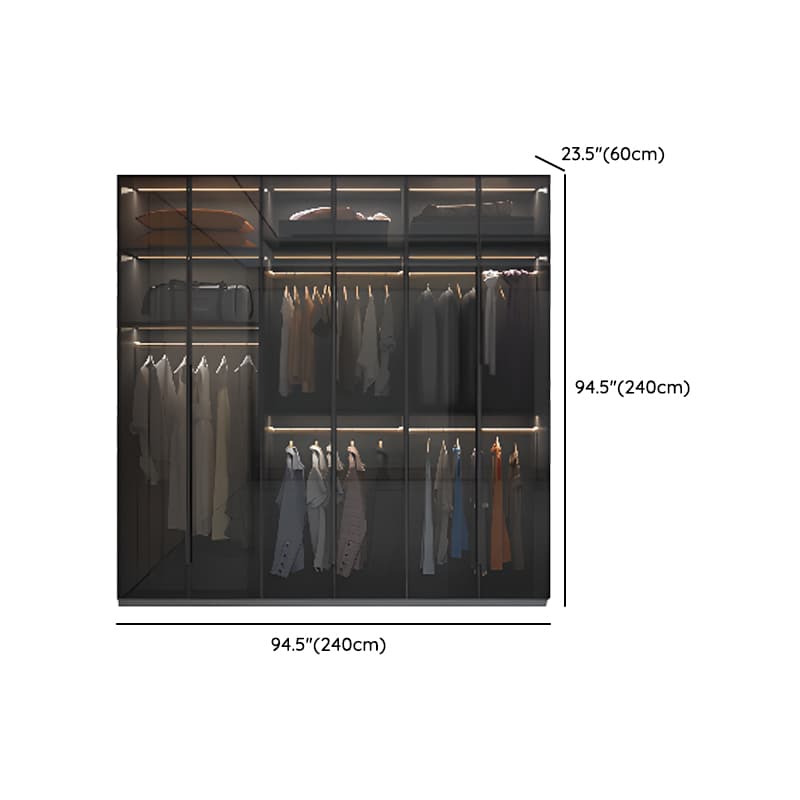 Midnight Black Unattached Lumber Armoire Cabinet with Soft Close Door, Interior Shelves, Clothing Rod and Soft Close Drawer thumbnail 22