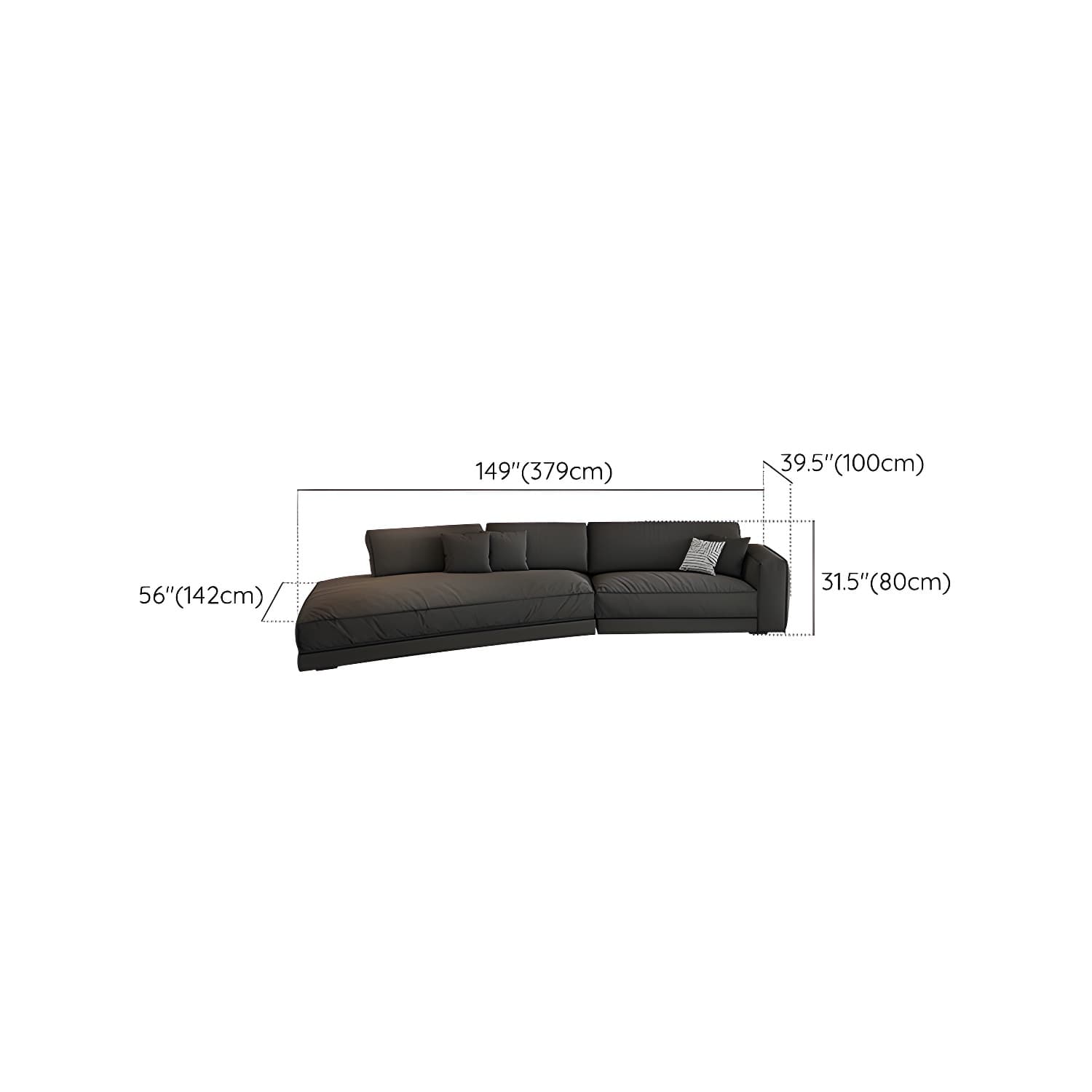 Modern Gray Polyester Blend Stationary Sectional Sofa with Square Arm and Cushion Back thumbnail 25