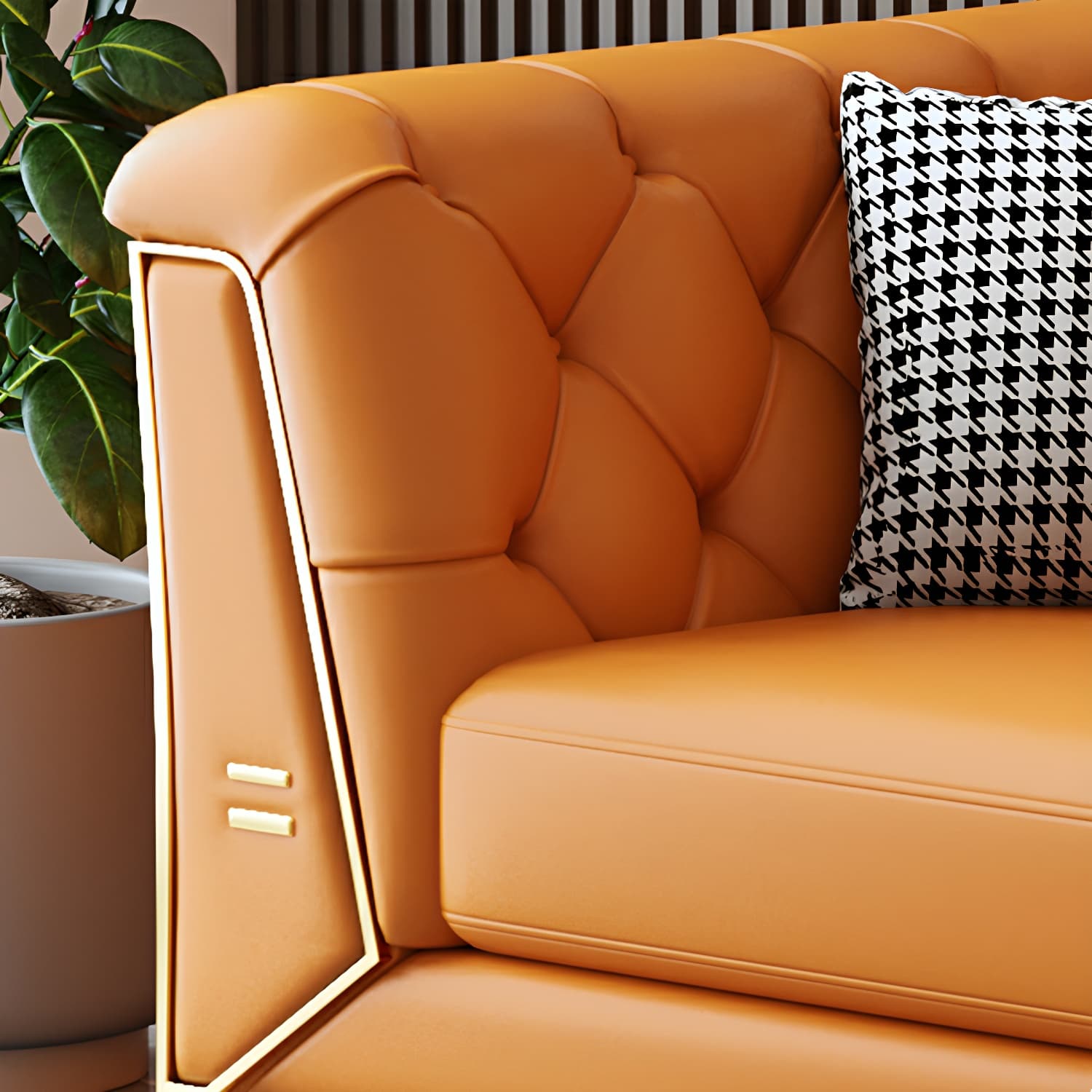Glam Wood Frame Standard Sofa with Tuxedo Arms in Solid Color thumbnail 17