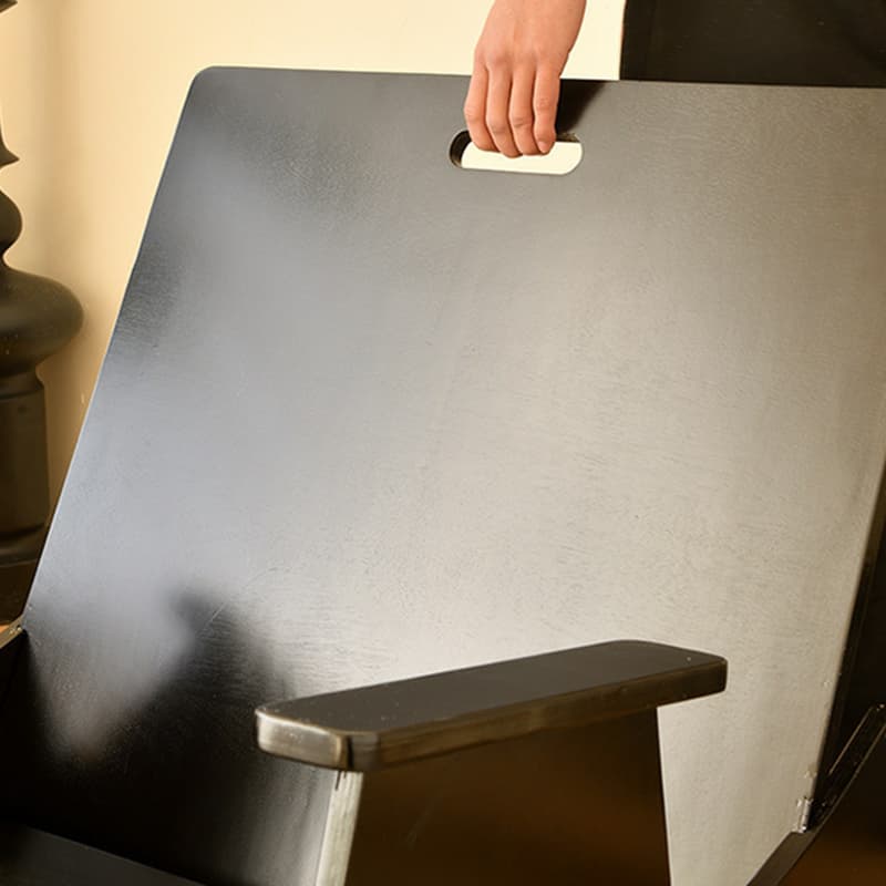 Dove Grey/Amber Color Modish Rocking Seat Upholstered and Scratch-proof Stationary with Spindle Back and Rear thumbnail 14