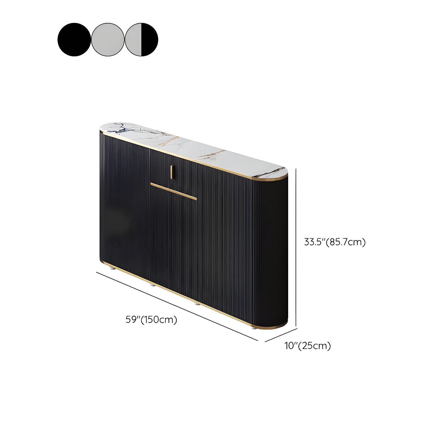 Glam Style Stone Top Sideboard Engineered Wood Side Board for Living Room thumbnail 17