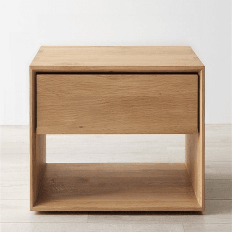 Solid Wood Open Shelf Nightstand with 1 Drawer in a Modish Style thumbnail 13