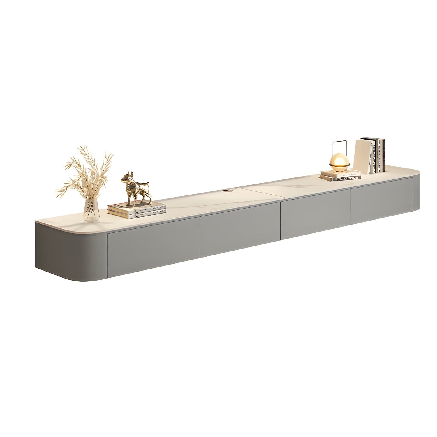 Contemporary TV Stand with Drawers and Cabinets - Modern Style Low Profile Entertainment Center