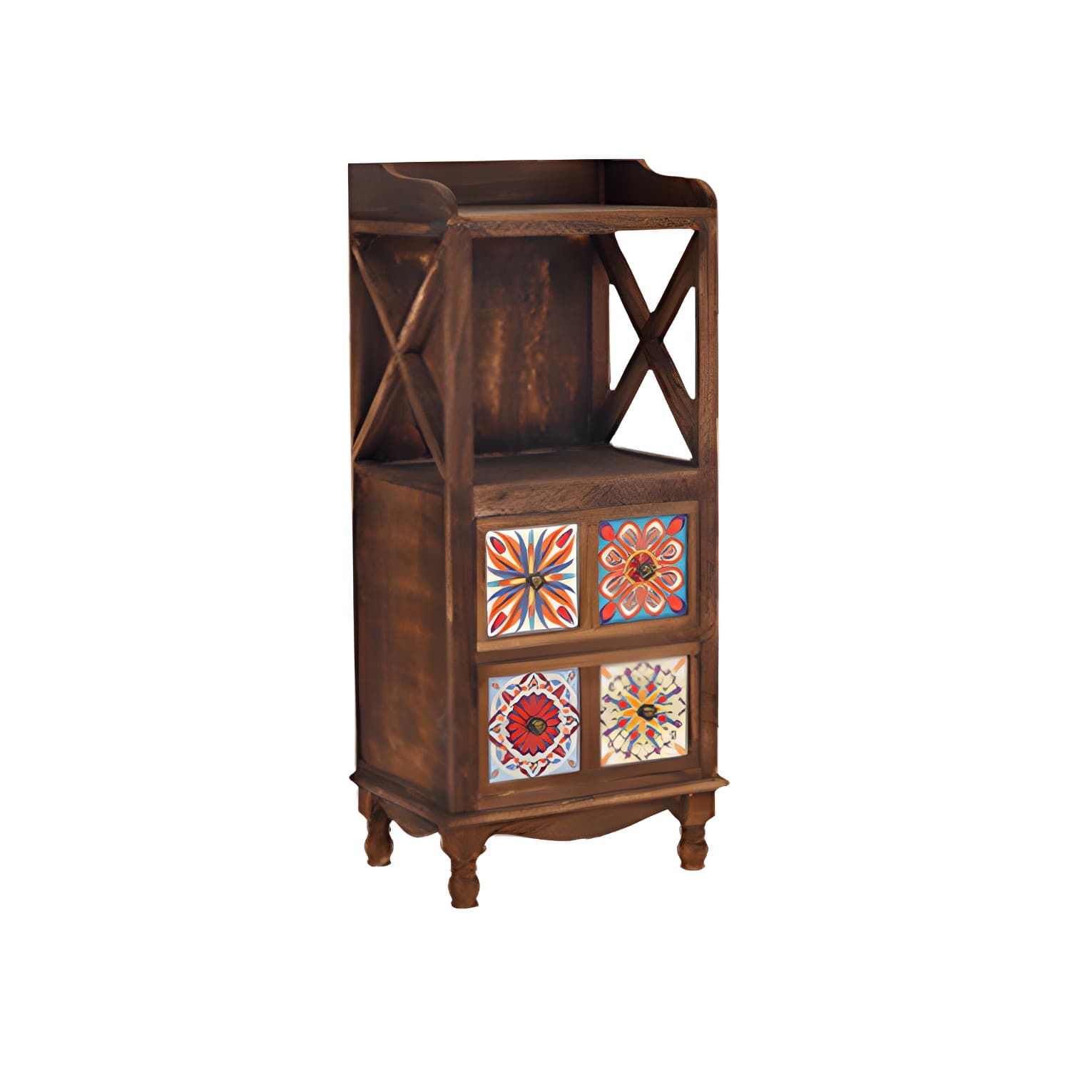 Rustic Farmhouse Wood Server - Compact Sideboard with Drawers and Open Storage thumbnail 14