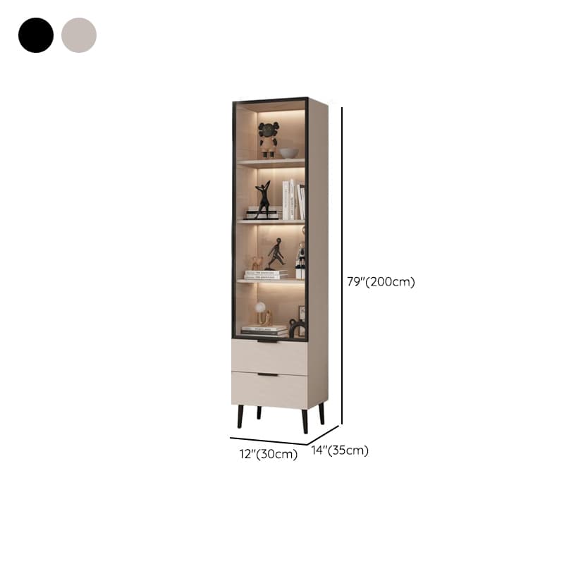 Simple Rectangular Damp-proof Accent Cabinet with Closet, Glazed Door, Chalk/Sand Top, and Soft Close Drawer thumbnail 9