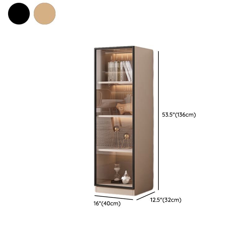 Simple Rectangular Standalone Accent Cabinet with Closet, Laminate Countertop, Glazed Door, and Sand Top thumbnail 11