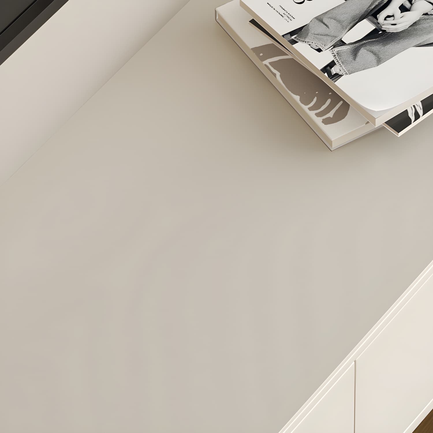 Enclosed Storage Media Console TV Stand Modern TV Stand Console with Drawers thumbnail 9