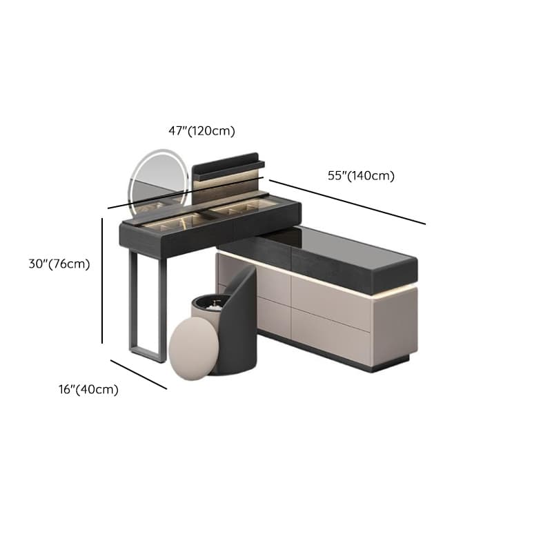 Multi-Purpose Tan Vanity Set with Lighting, Scalable 2-in-1 Adjustable Touch and Brightness thumbnail 19