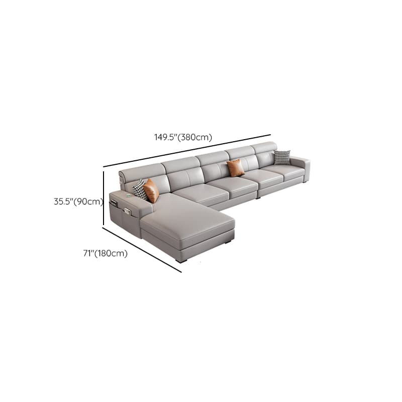 L-Shape/Straight Sofa/Sofa Chaise with USB Port, Left/Horizontal Orientation thumbnail 23