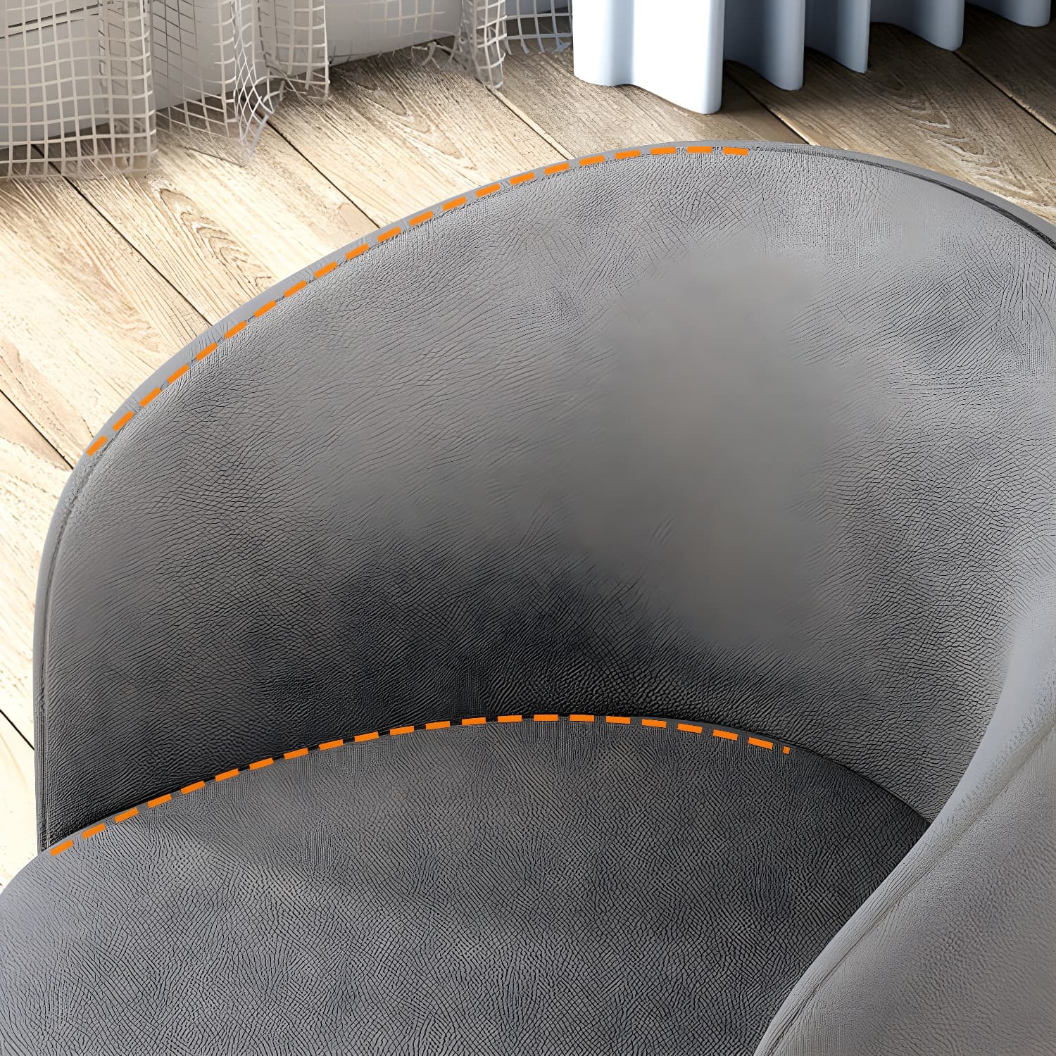 Contemporary Leather Home Arm Chair Solid Back Matte Finish Dining Chair thumbnail 24