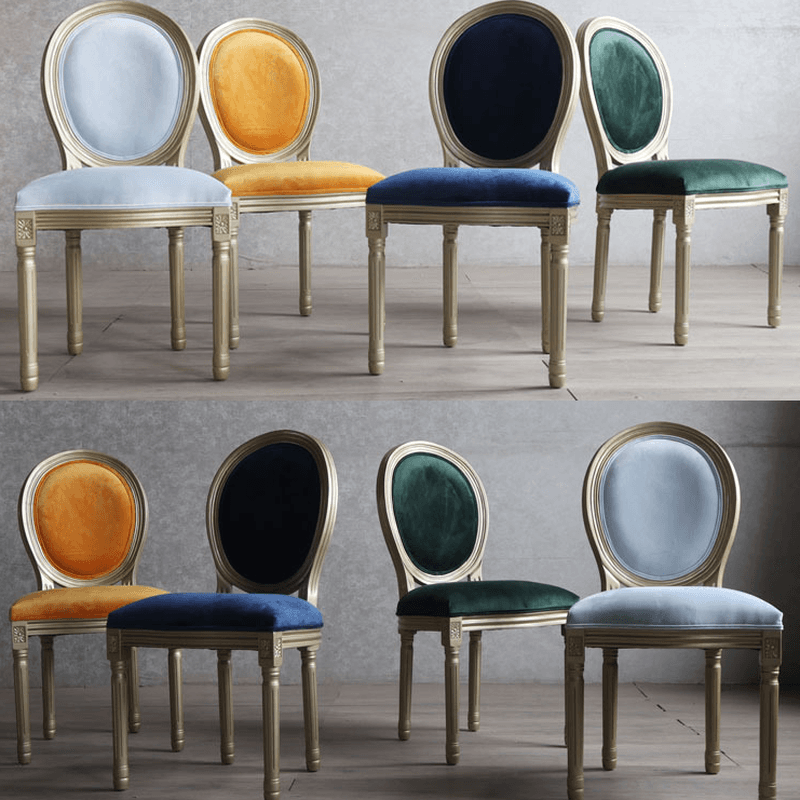 Golden Legged King Louis Back Armless Chair for Dining Room, Outlined Frame with Foot Pads, Steady and Stable thumbnail 21