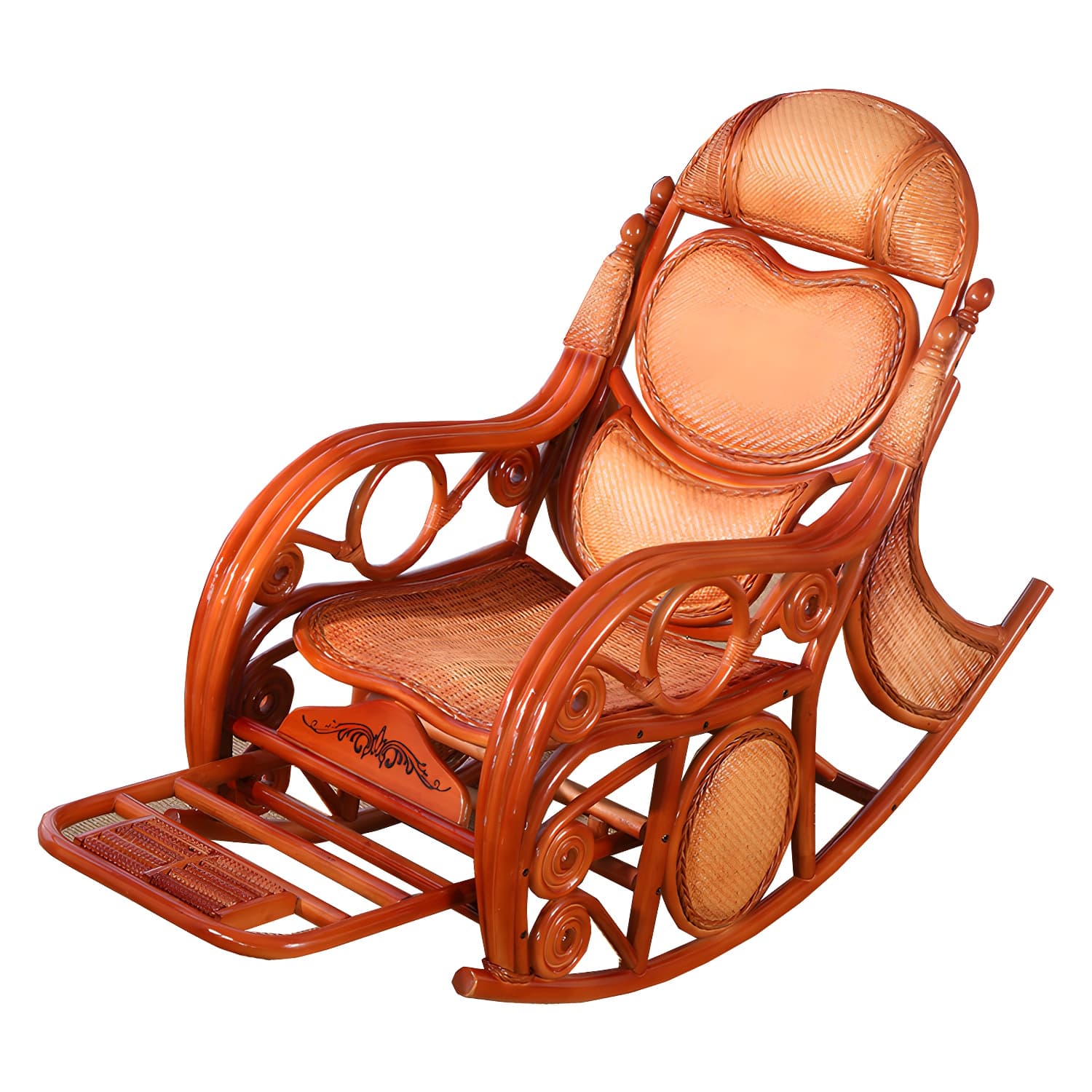 Traditional Spindle Rocking Accent Chair Tobacco Finish Rocker Chair Reclining thumbnail 21