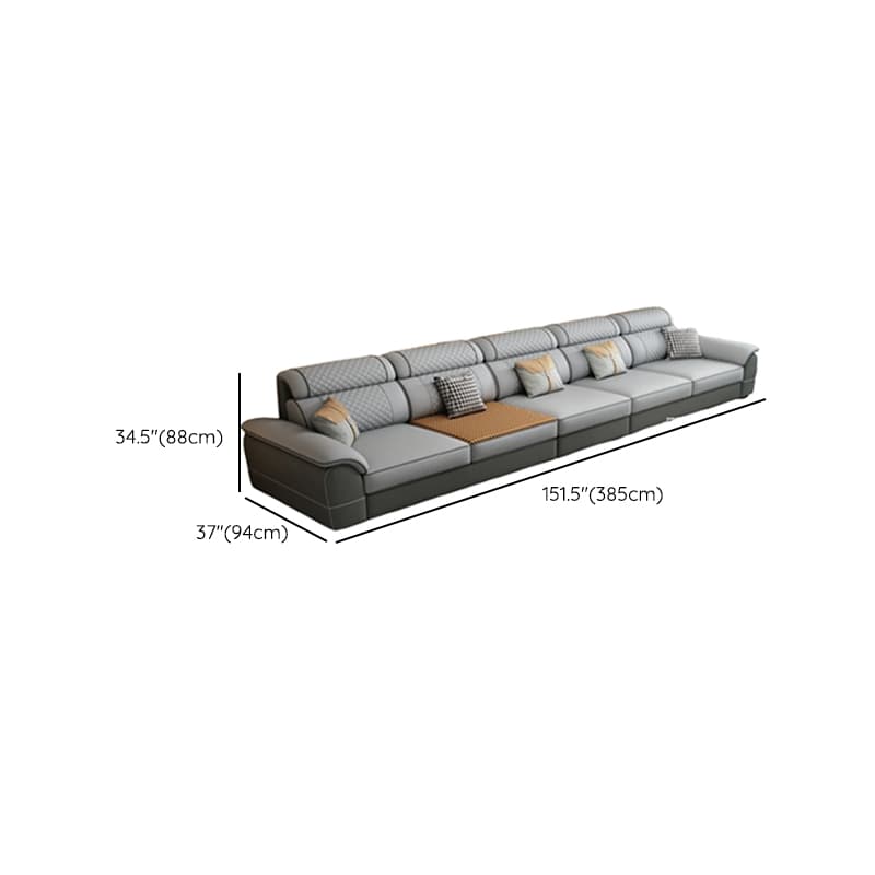 Modern Simple Style Straight/L-Shape Horizontal/Reversible Sofa Couch/Sofa Chaise in Grey with Water-resistant and Pillow Top Arm, 2-piece/3 Pc thumbnail 16