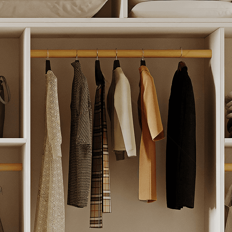 White Minimalist Laminate Wardrobe Closet with 3-Drawer, Soft Close Door, Interior Shelves, and Clothing Rod thumbnail 5
