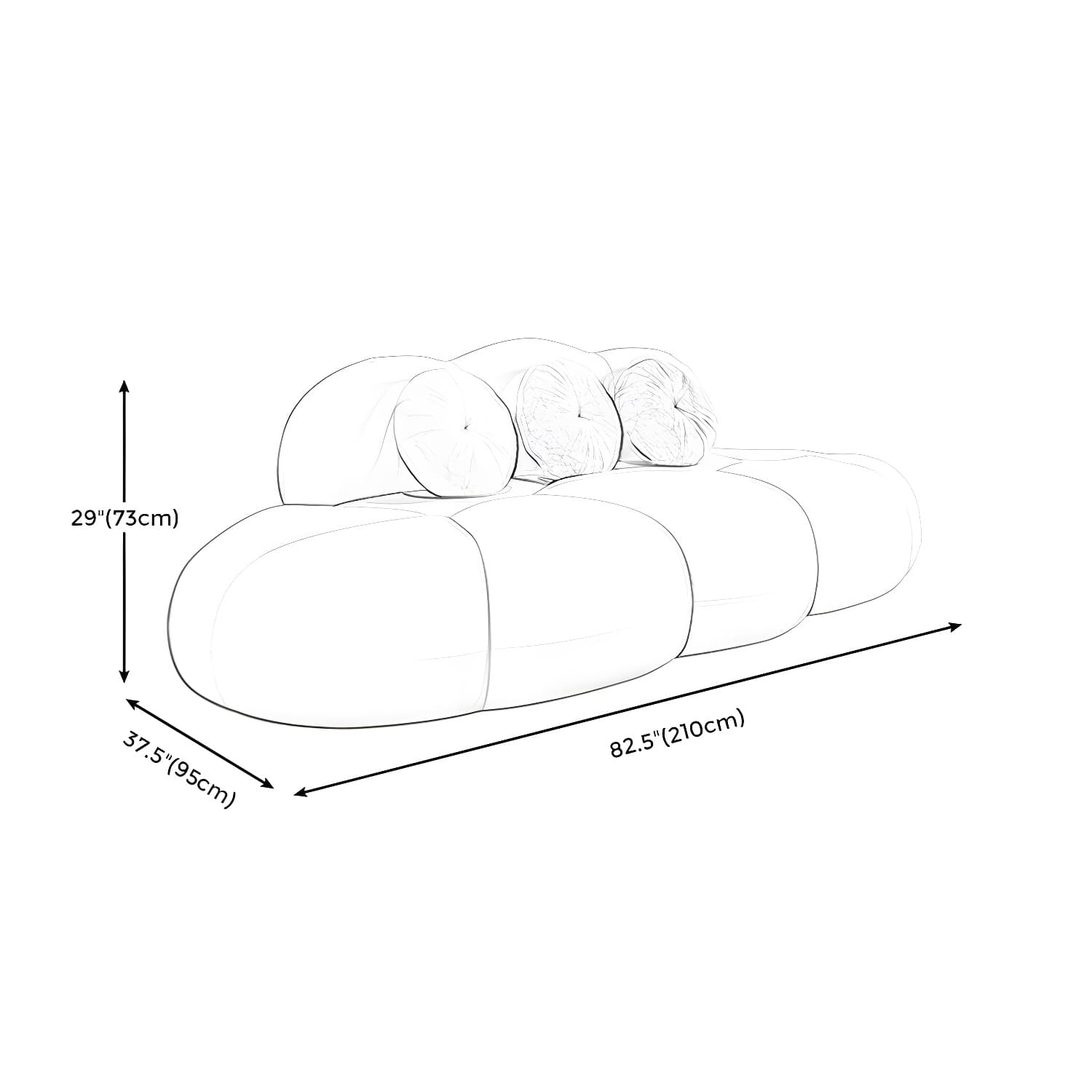 Contemporary Stationary Living Room Armless Standard Cushions Sofa thumbnail 27