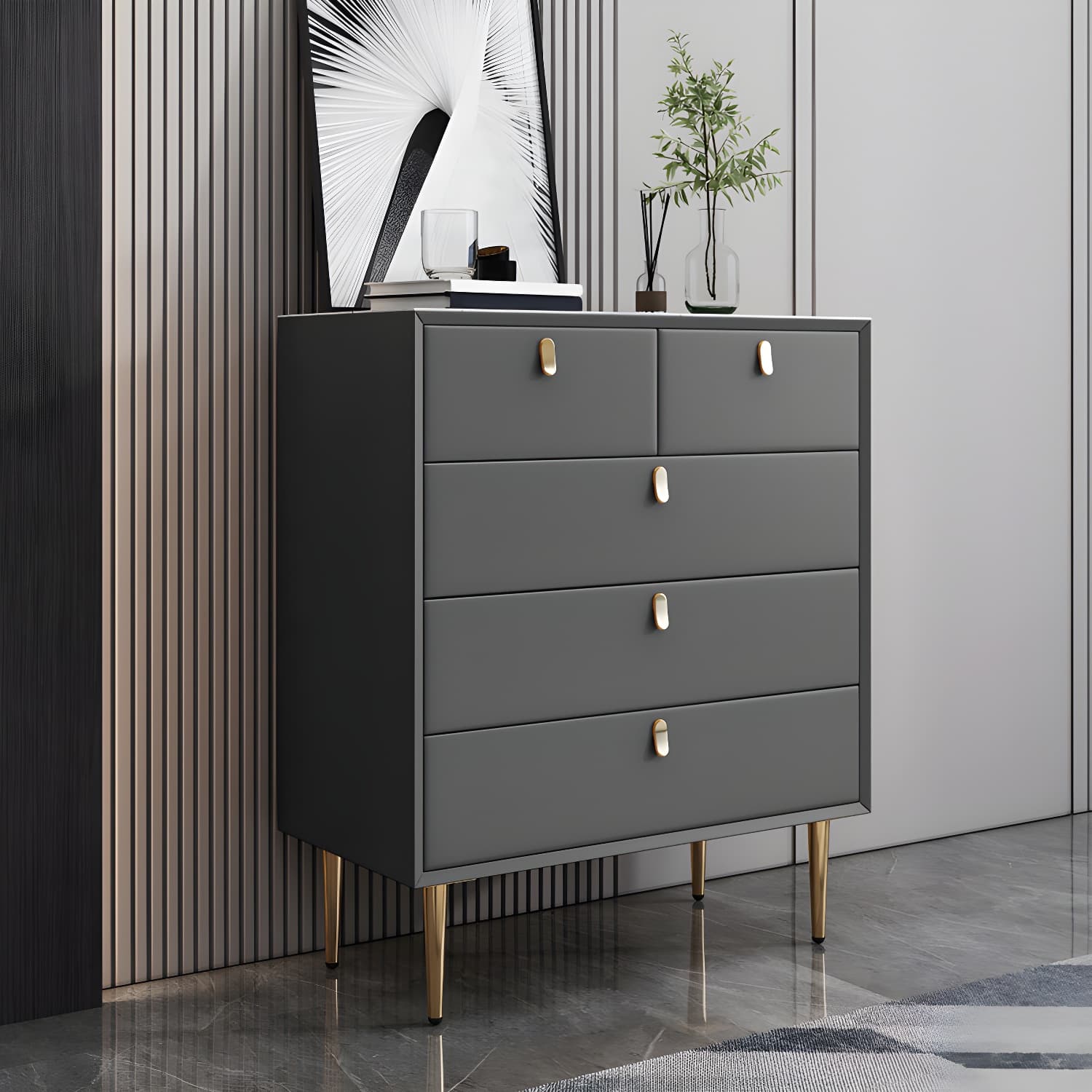 15.6-inch W Storage Chest Classic Glam Dresser with 5/6/7/9 Drawers