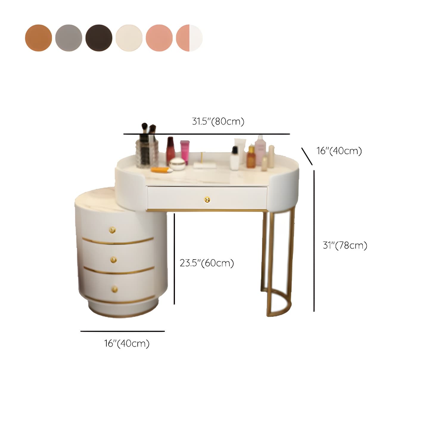 Wooden Makeup Vanity Desk Bedroom Dressing Table Stool Set with Drawer thumbnail 22