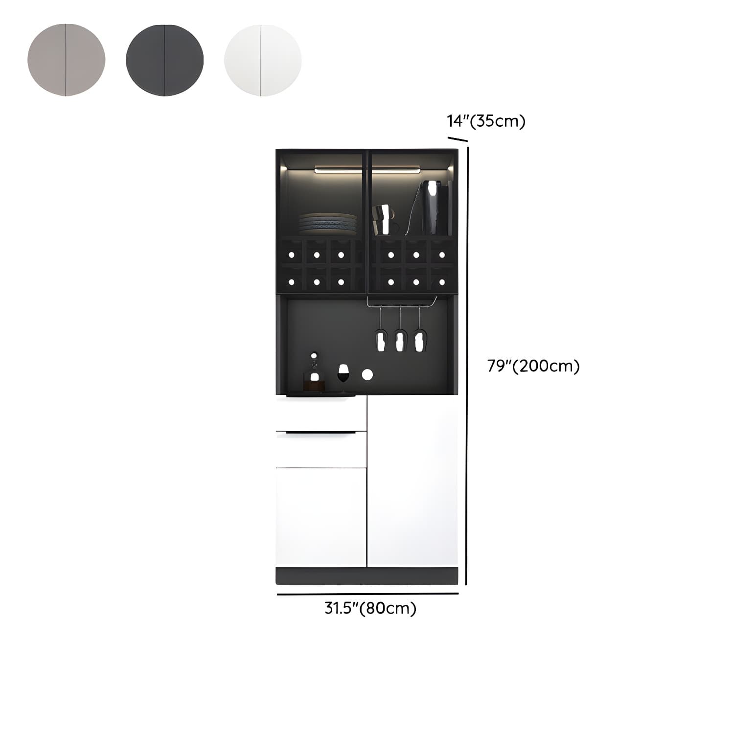 Luxurious Dark Wood Sideboard with Glass Doors and Elegant Stemware Rack thumbnail 15